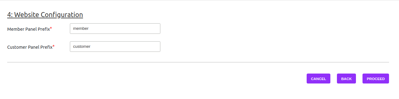 Site configuration