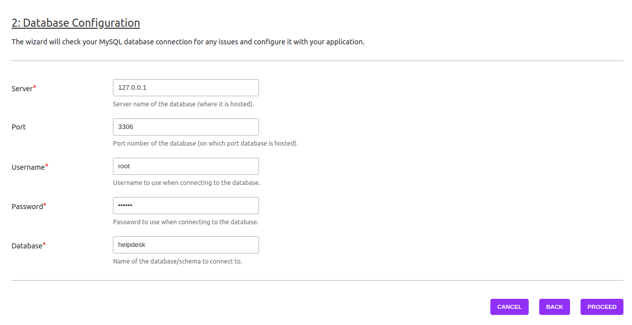 UVDesk Database Configuration